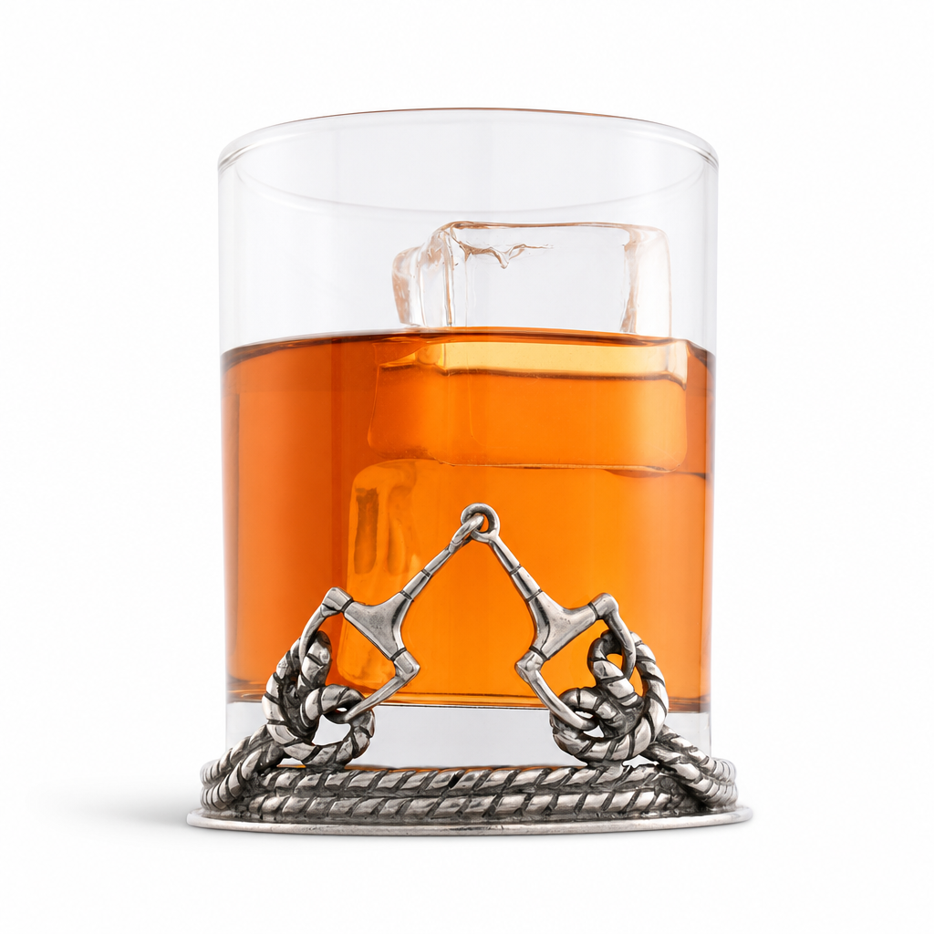 Equestrian Horse Bit Old Fashion Bar Glass