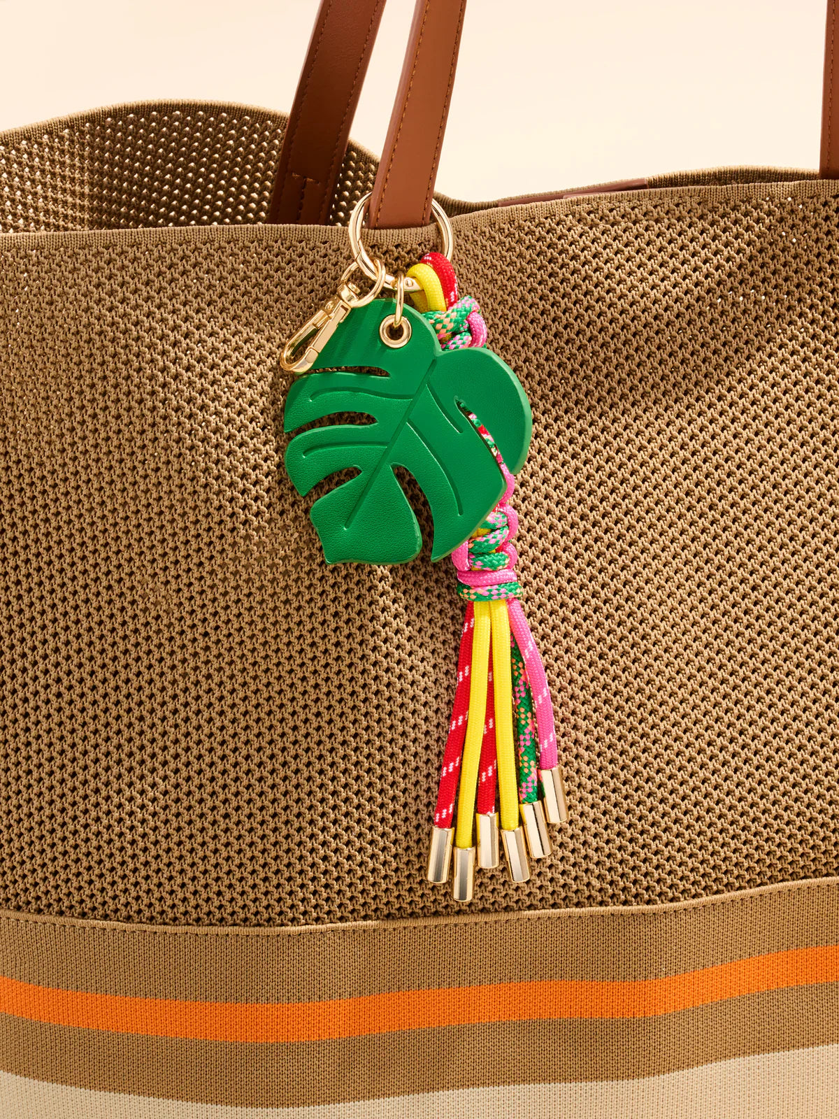 Palm Leaf Bag Charm/Key Ring