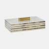 Bone 9" Rectanglular Box Light Gray/Gold