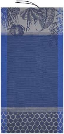 Le Jacquard Francais Recifs Blue Beach Towel 39" X 79" 100% Cotton