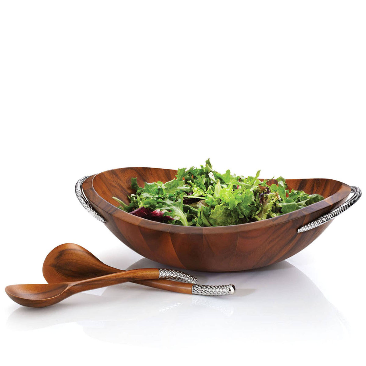 Nambe - Braid Salad Bowl with Servers