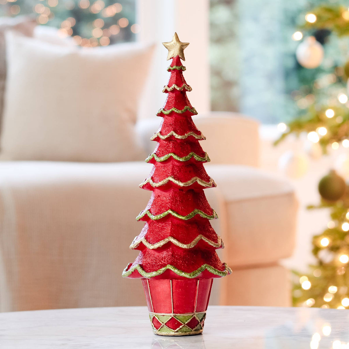 Dekorasyon Gifts  Decor - Textured Layered Neo Tree (Red/Citron)