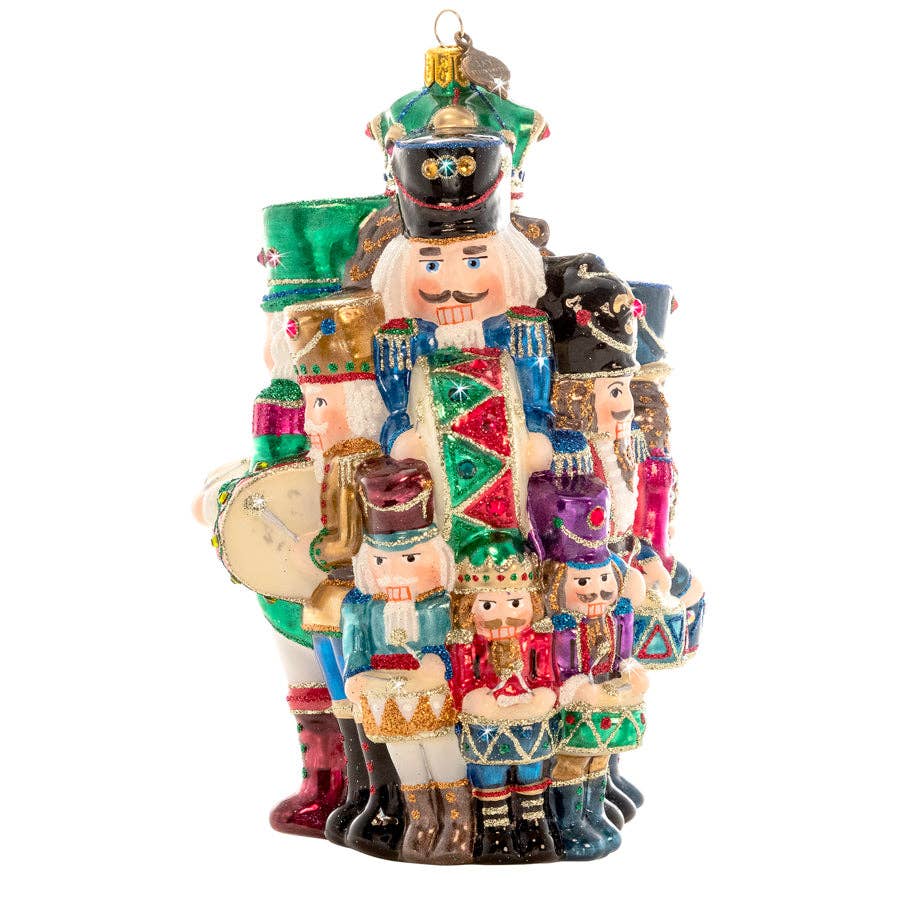 Jay Strongwater - 12 Drummers Drumming Glass Ornament