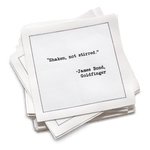 Five Star Napkins Inc. - Drinking Quotes II - White Cotton Cocktail Napkins x 50