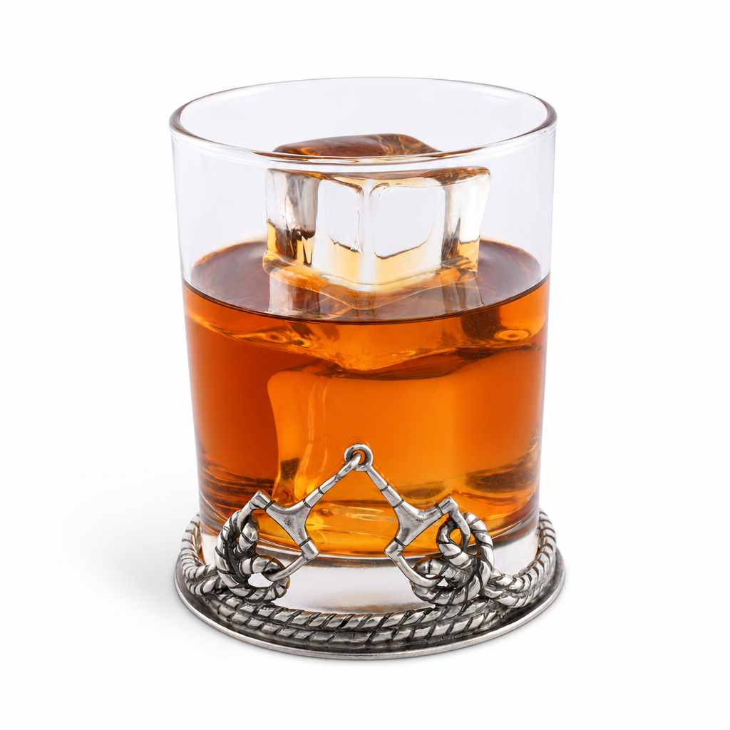 Equestrian Horse Bit Old Fashion Bar Glass