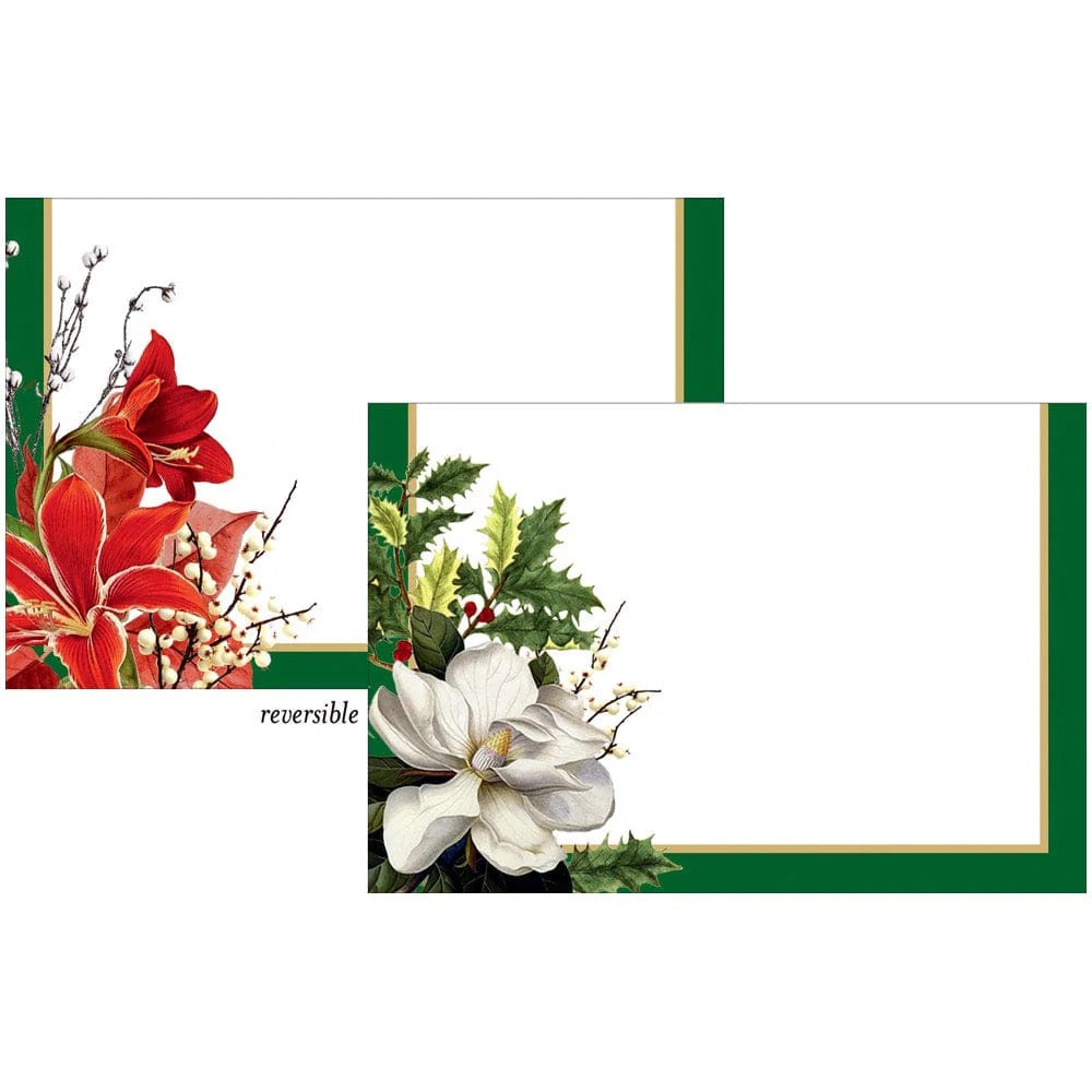 Caspari Christmas Garden Foil Place Cards - 8 Per Package