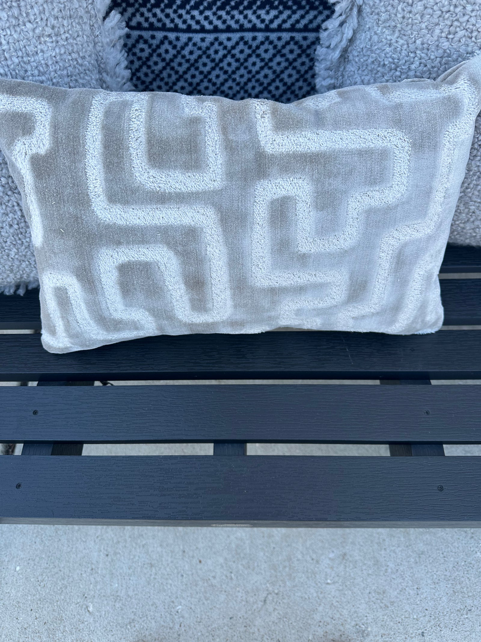 Palecek Pillow Velvet Maze Champagne