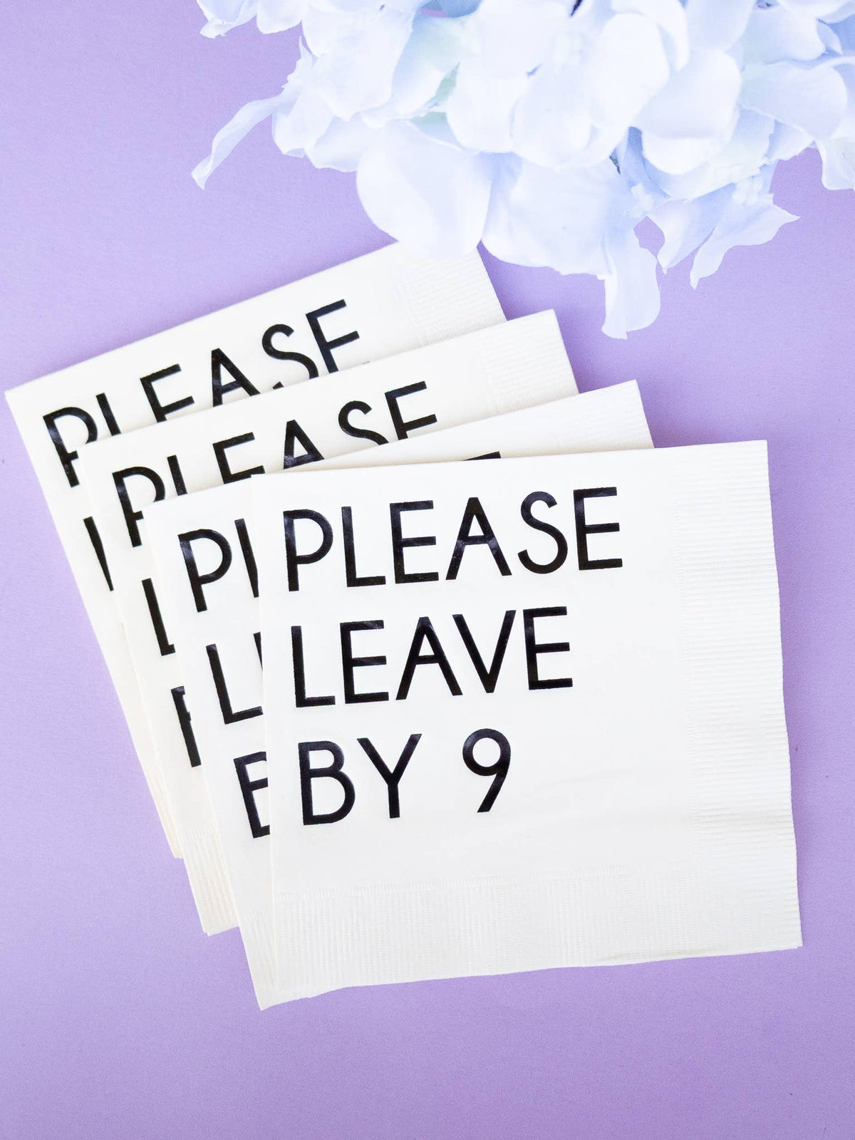 Katherine Designs & Co. - Please leave by 9 Cocktail Napkins, funny gift, table filler