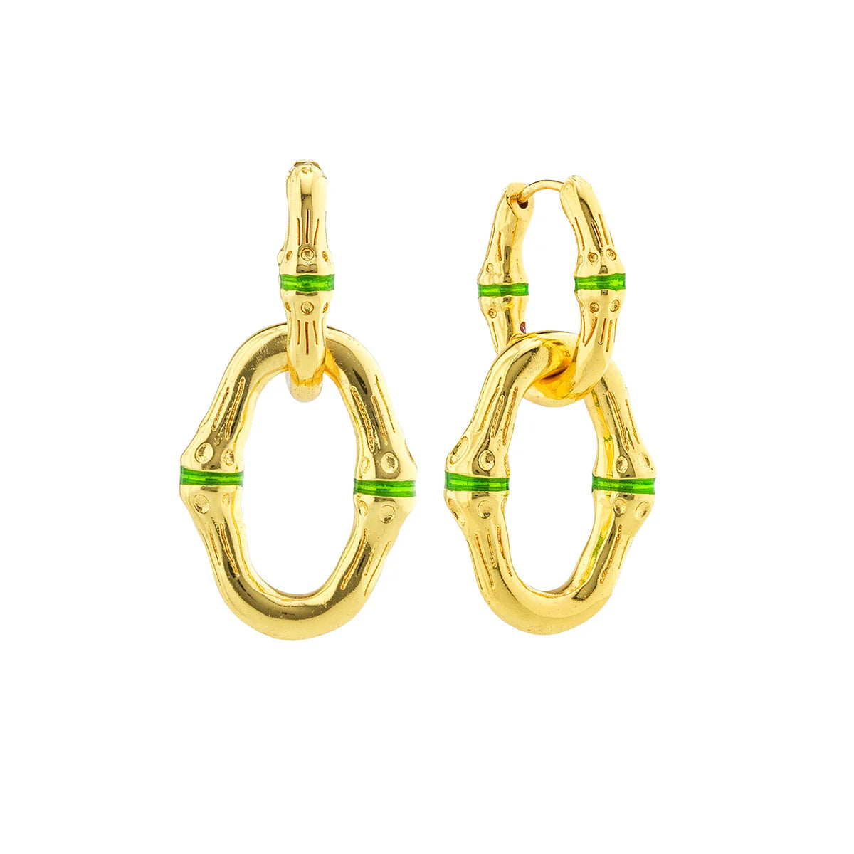 Capucine De Wulf Bangkok Bamboo Link Earrings, Green