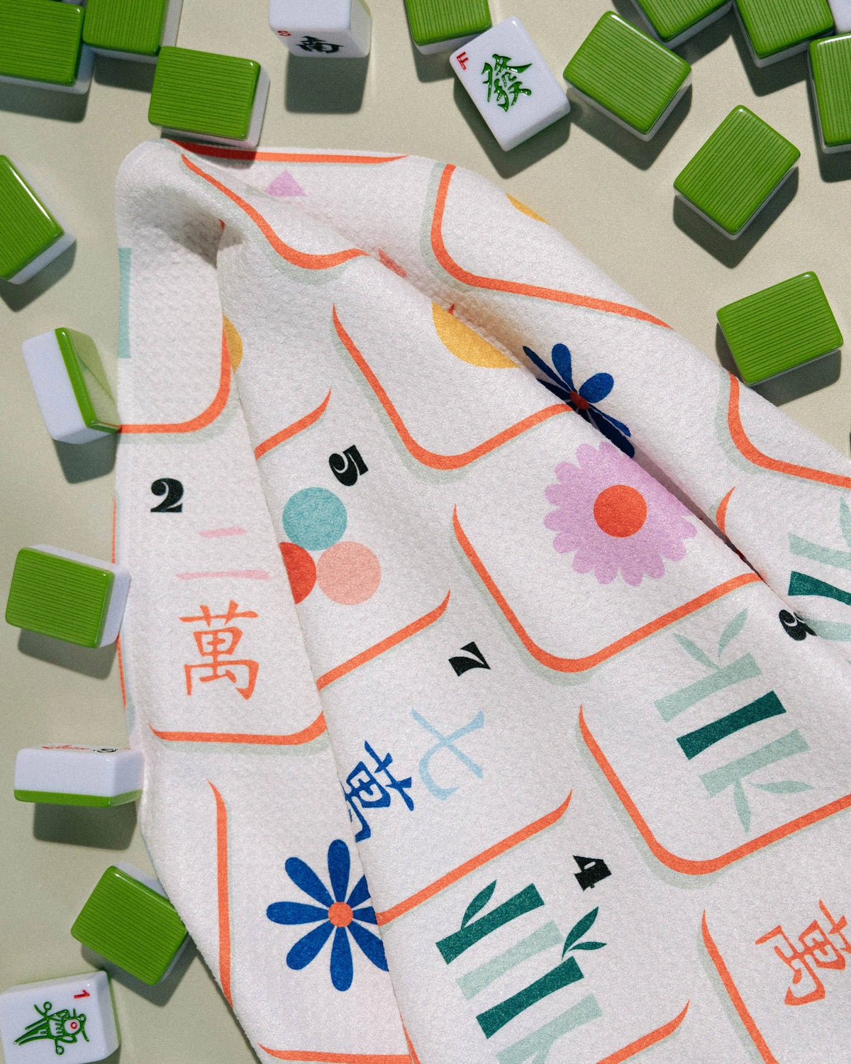 Geometry - Tile Toss Tea Towel - Mahjong