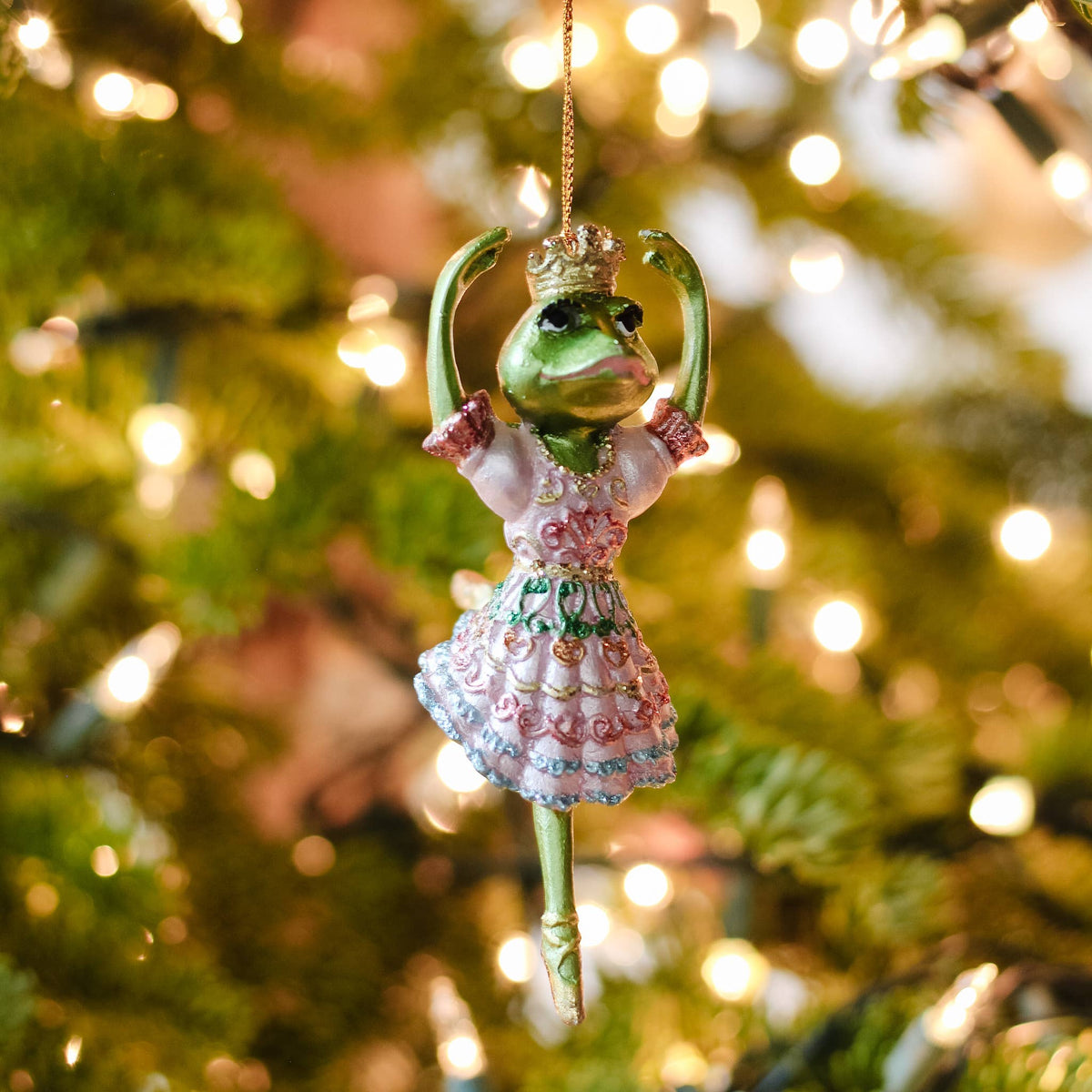 Dekorasyon Gifts  Decor - 4.5" Princess Ballerina Frog Ornament (Pink Rainbow)