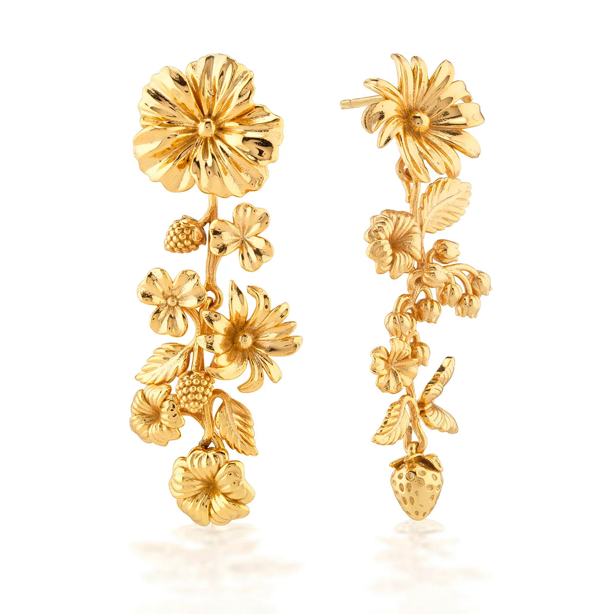 Meadow Bouquet Mismatched Grande Earrings - Gold