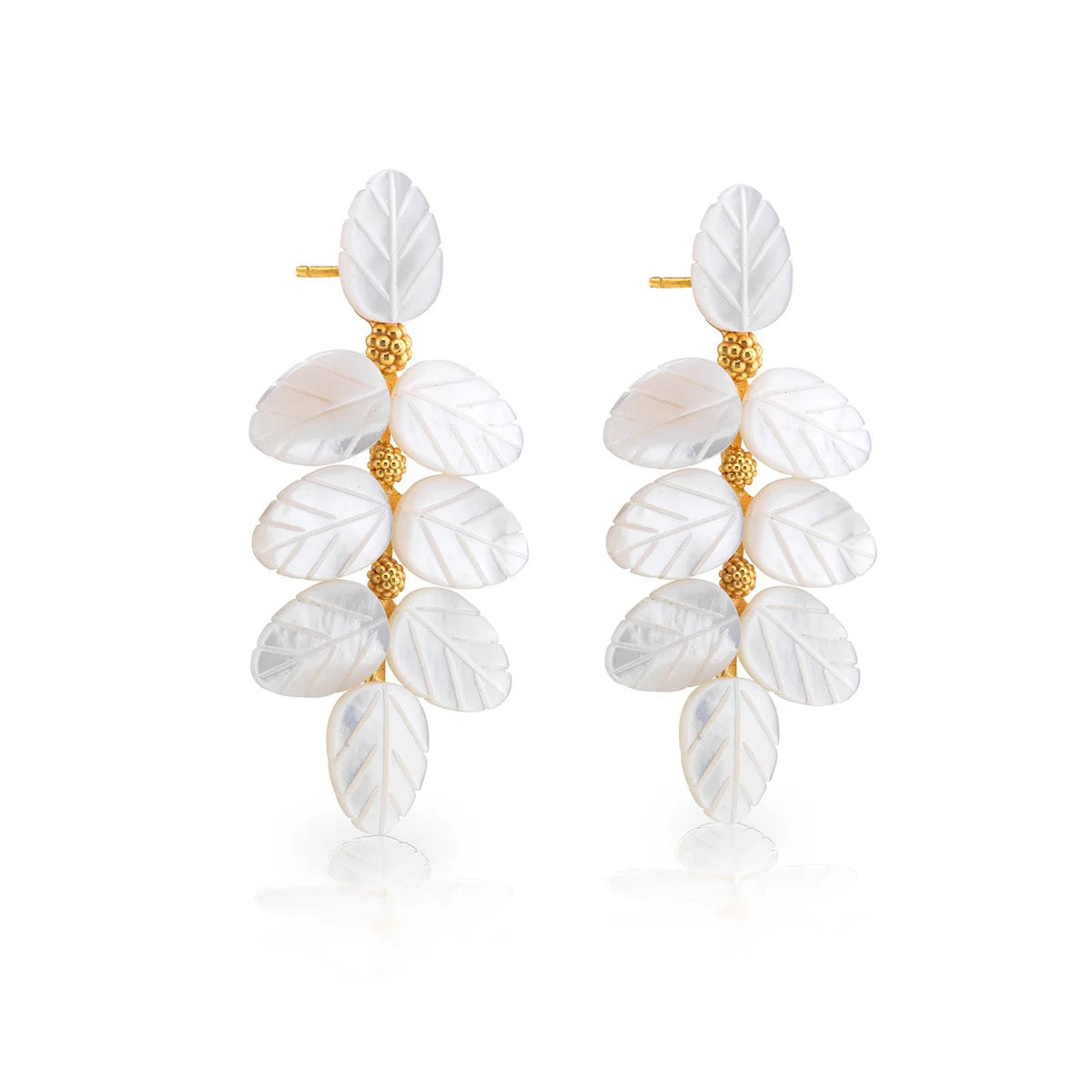 Capucine De Wulf Mermaid Garden Vine Drop Earrings - MOP