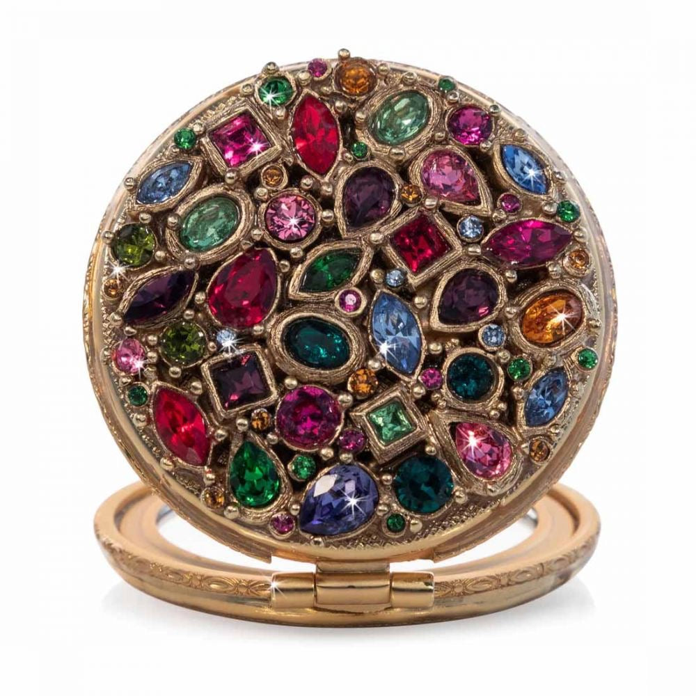 Jay Strongwater Helena Round Jeweled Compact