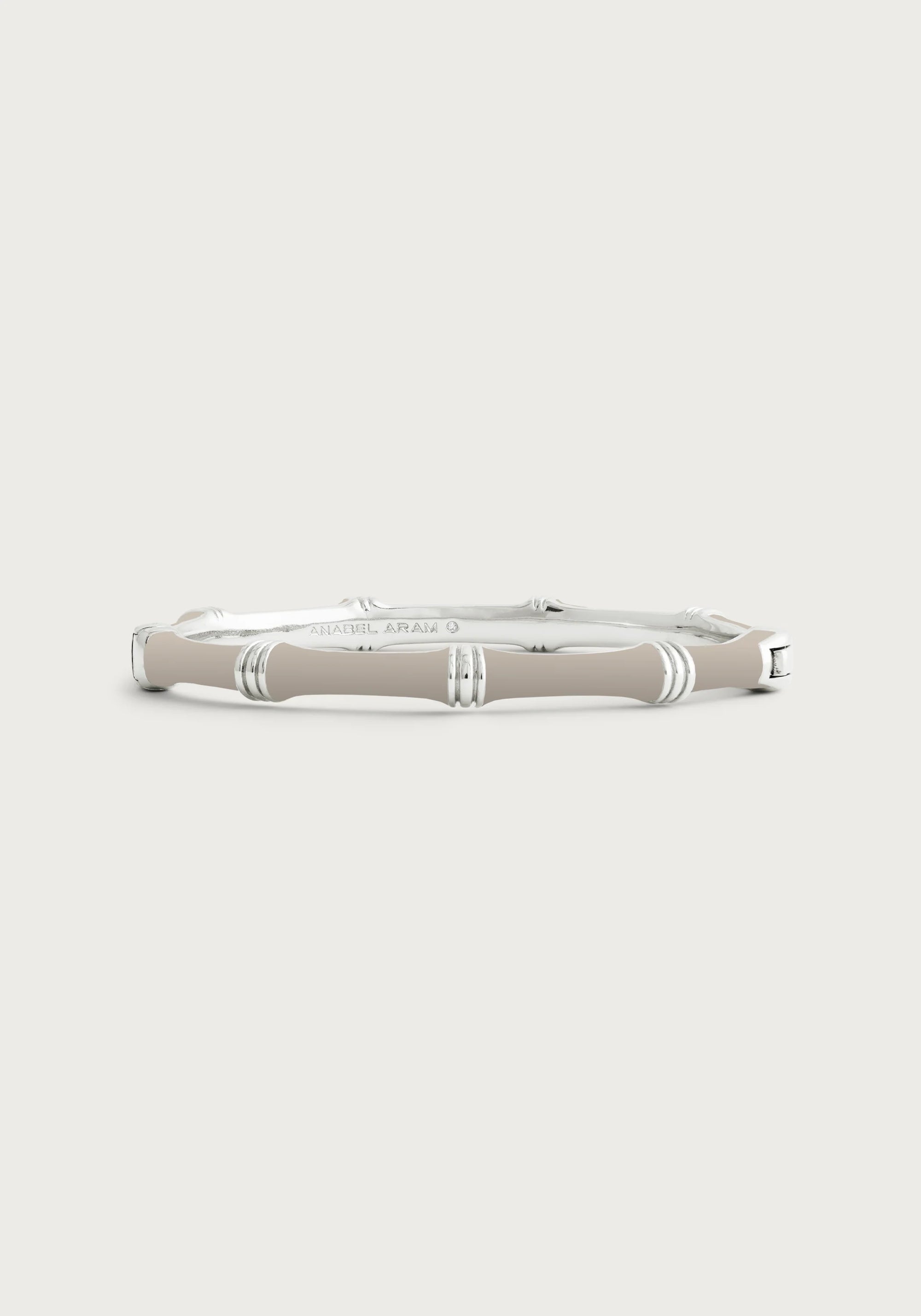 Anabel Aram Bamboo Enameled Hinged Bangle Silver (Multiple Colors)