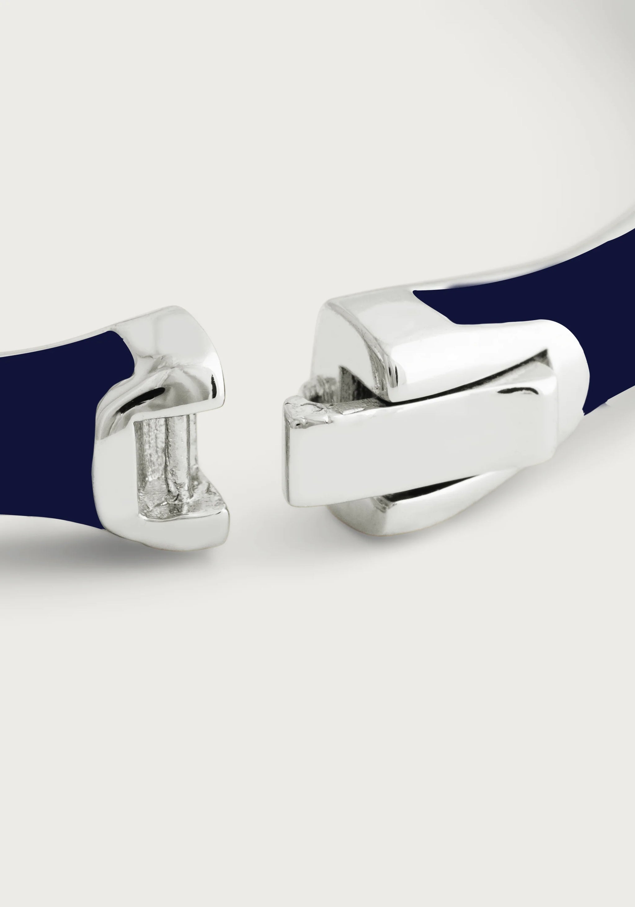 Anabel Aram Bamboo Enameled Hinged Bangle Silver (Multiple Colors)