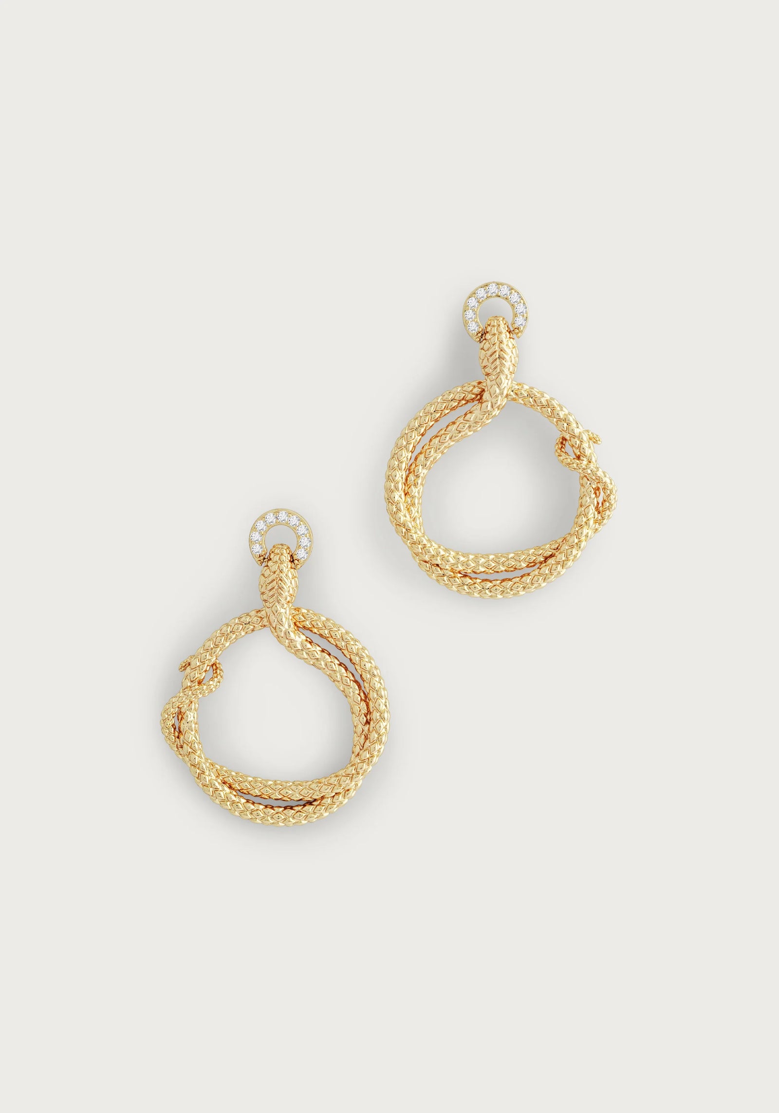 Anabel Aram Serpent Holding Ring Hoop Earrings