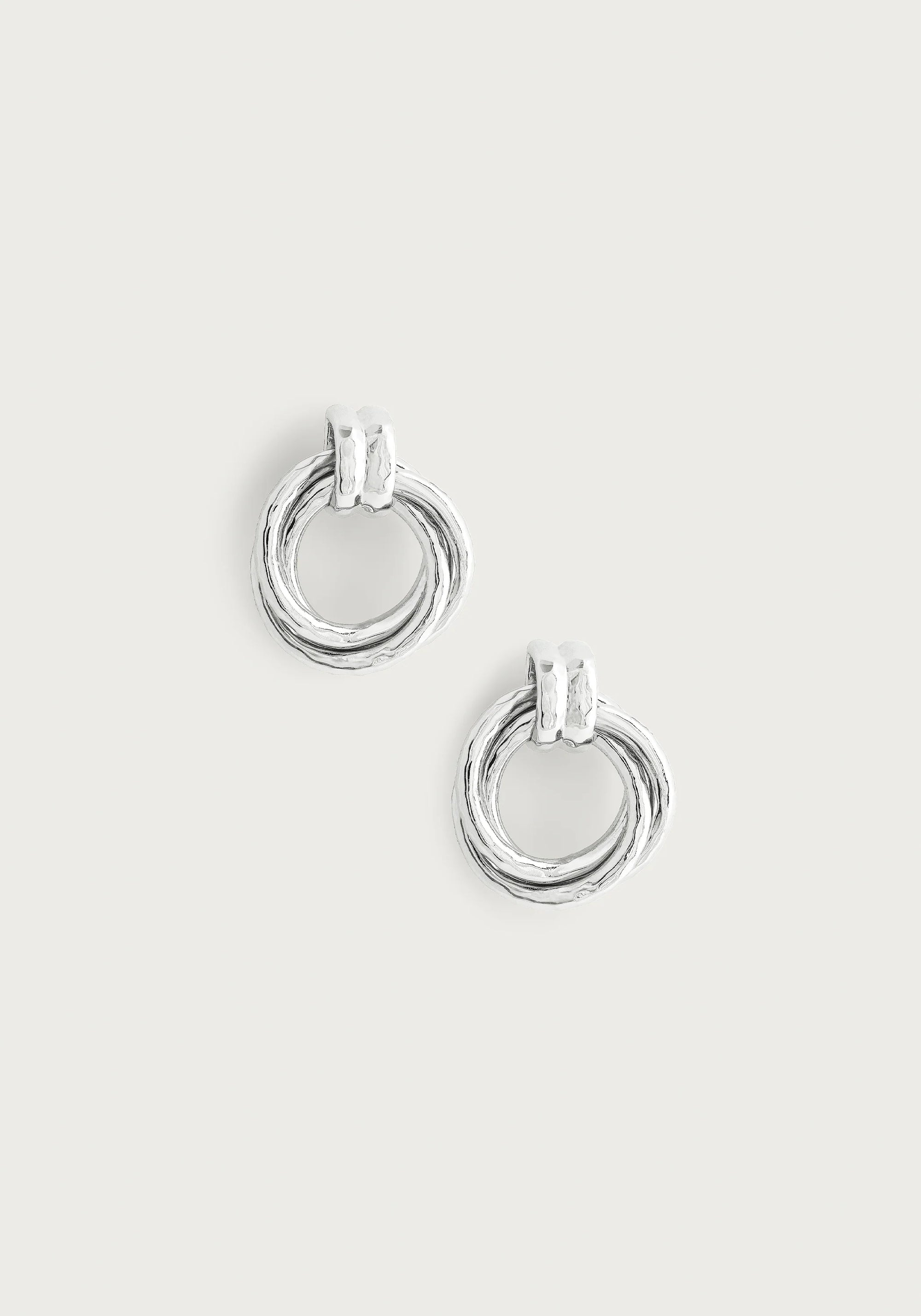 Anabel Aram Neptune Triple Ring Earrings ~ Silver