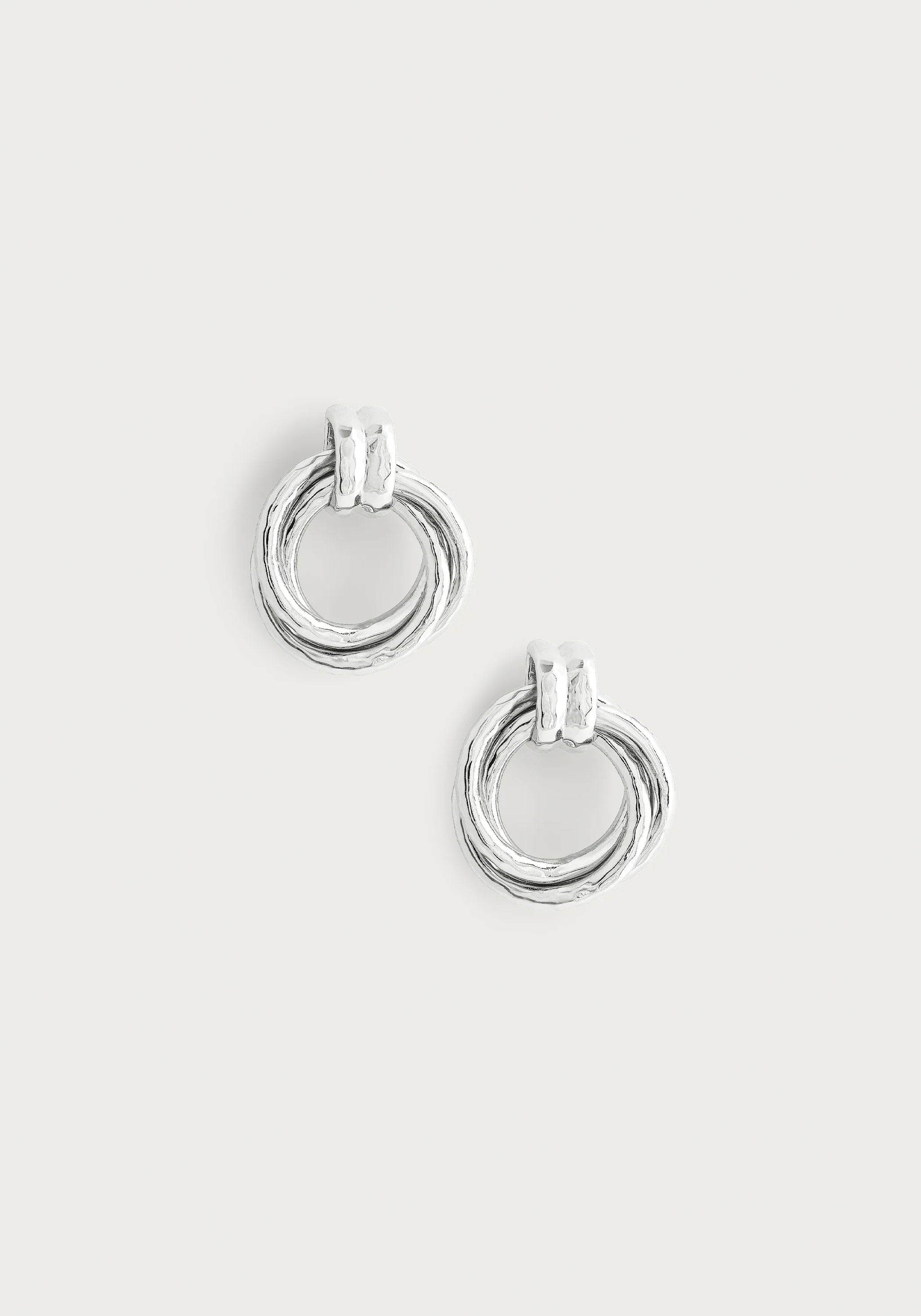 Anabel Aram Neptune Triple Ring Earrings ~ Silver