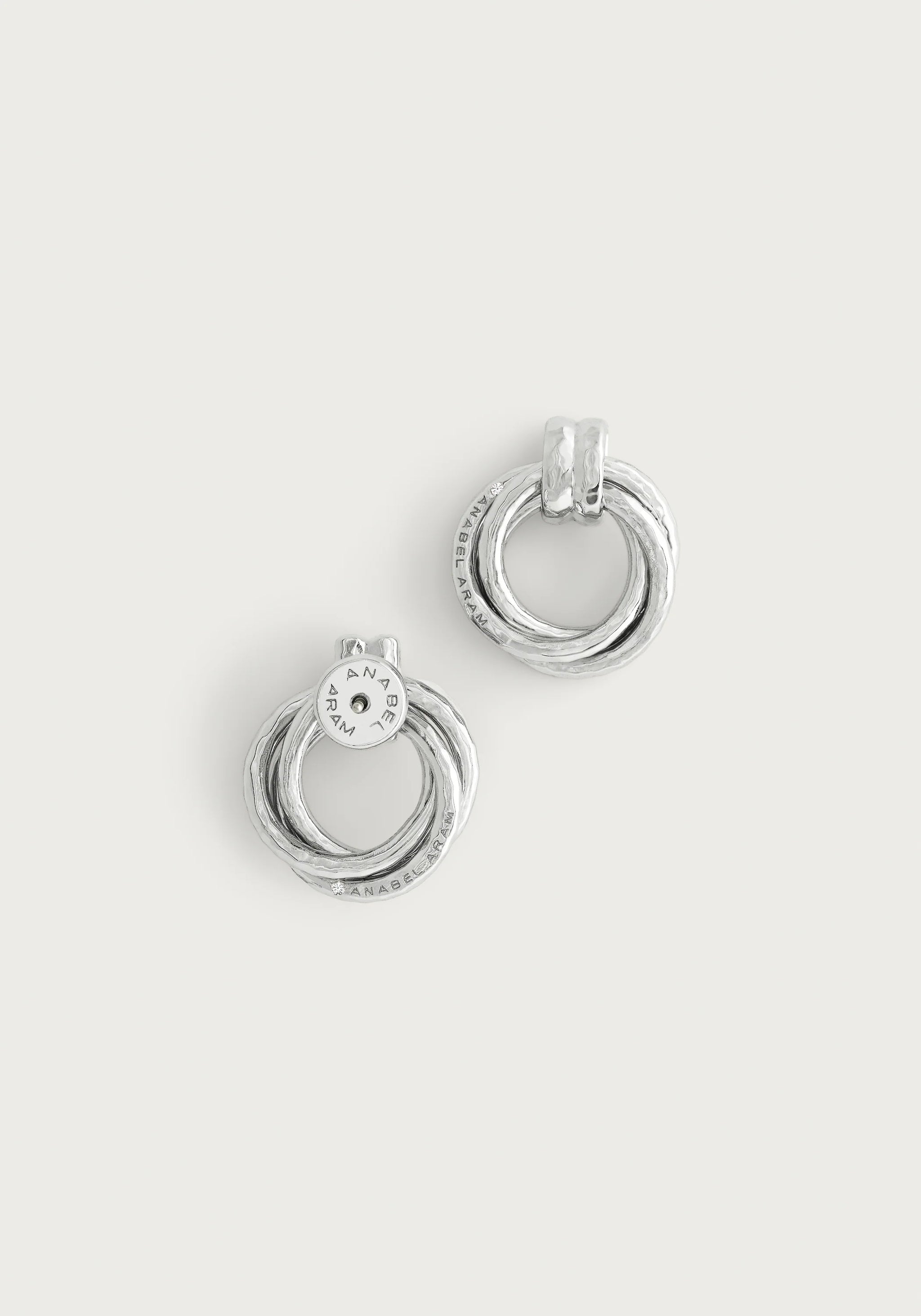 Anabel Aram Neptune Triple Ring Earrings ~ Silver