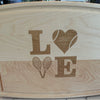 Arched Artisan Maple Board | Tennis LOVE | 12 x 9"