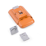 BeyBerk International - Brown Leather Three Cigar Case