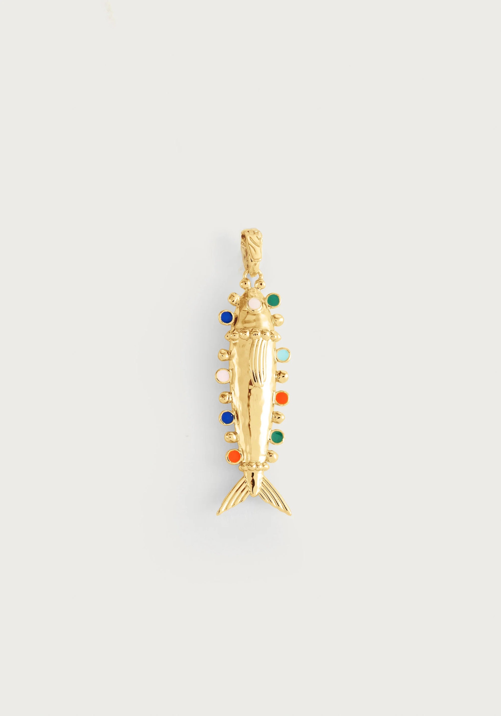 Anabel Aram Milos Medium Fish Charm Gold, Enamel