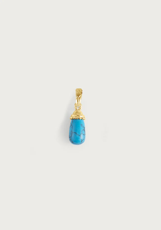 Anabel Aram Milos Small Stone Charm Turquoise
