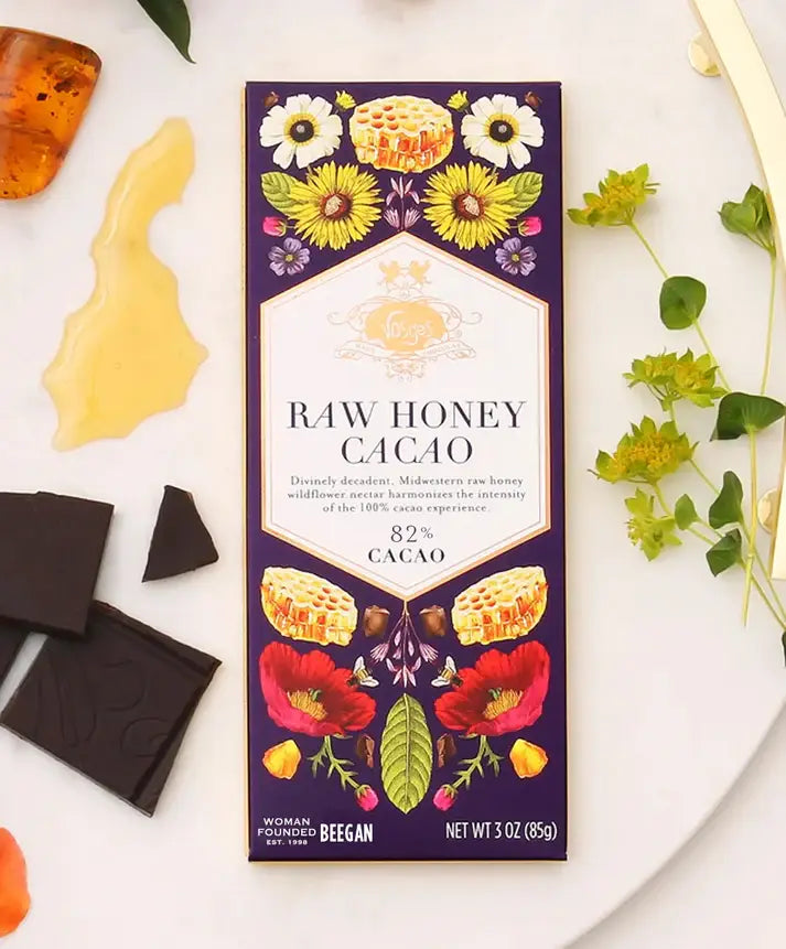 Vosges Haut-Chocolat - Dark Chocolate Wildflower Raw Honey Bar: 82% Cacao