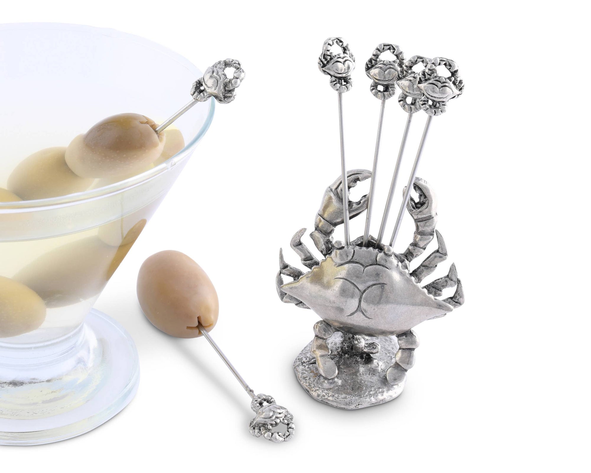 Vagabond House - Pewter Blue Crab Cheese Pick Set