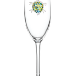 Sea Turtle Jeweled Champagne Flute