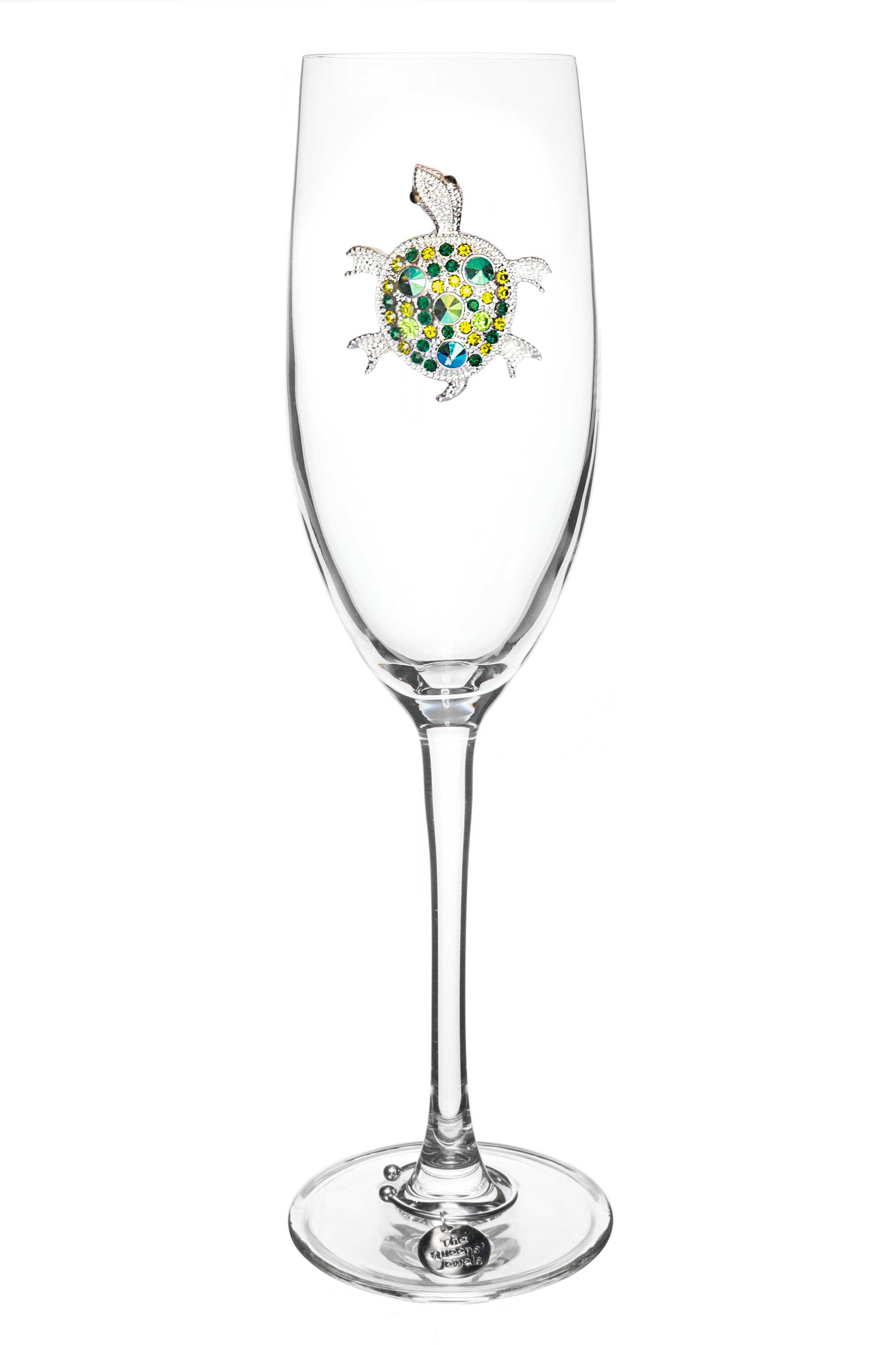 Sea Turtle Jeweled Champagne Flute