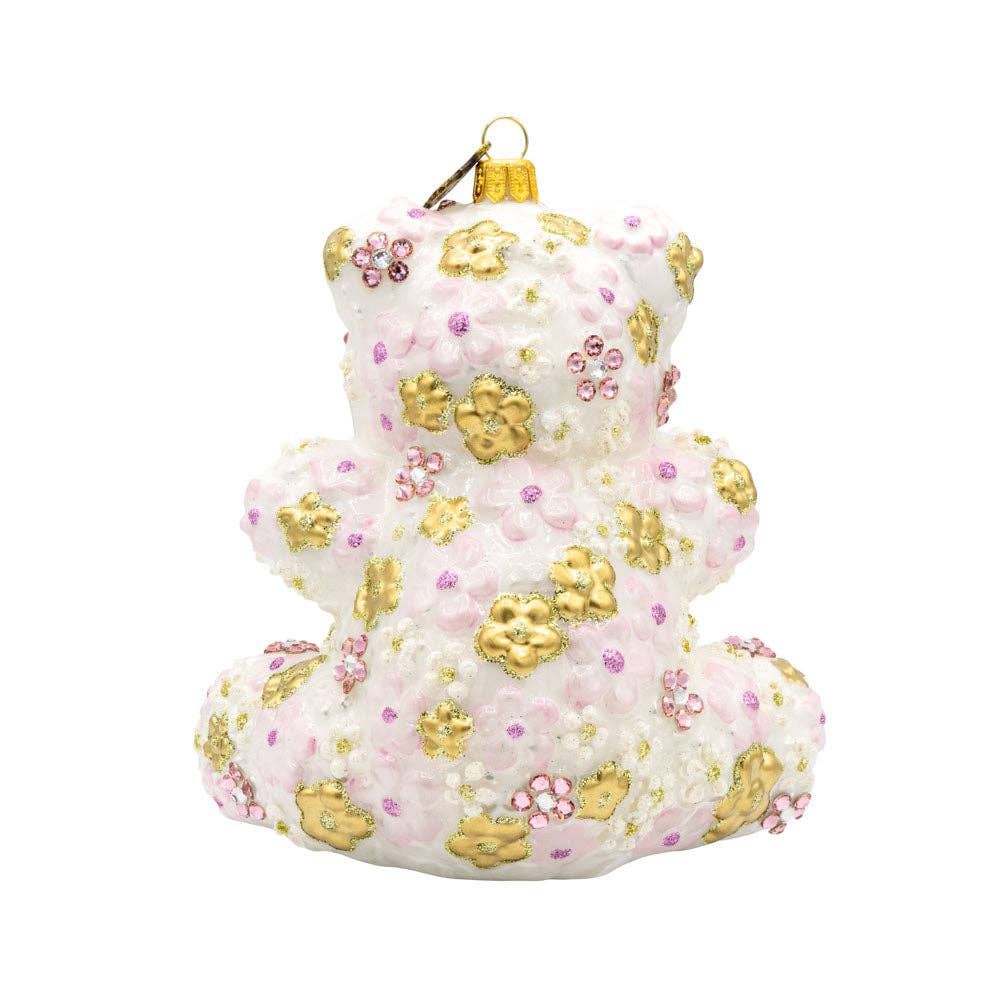 Jay Strongwater - Pink Floral Teddy Ornament