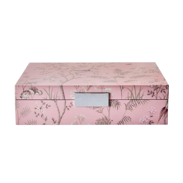 Addison Ross Large Pink Chinoiserie Jewelry Box