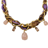Vintage Luxe Equestrian Houndstooth Vintage Scarf Link Necklace