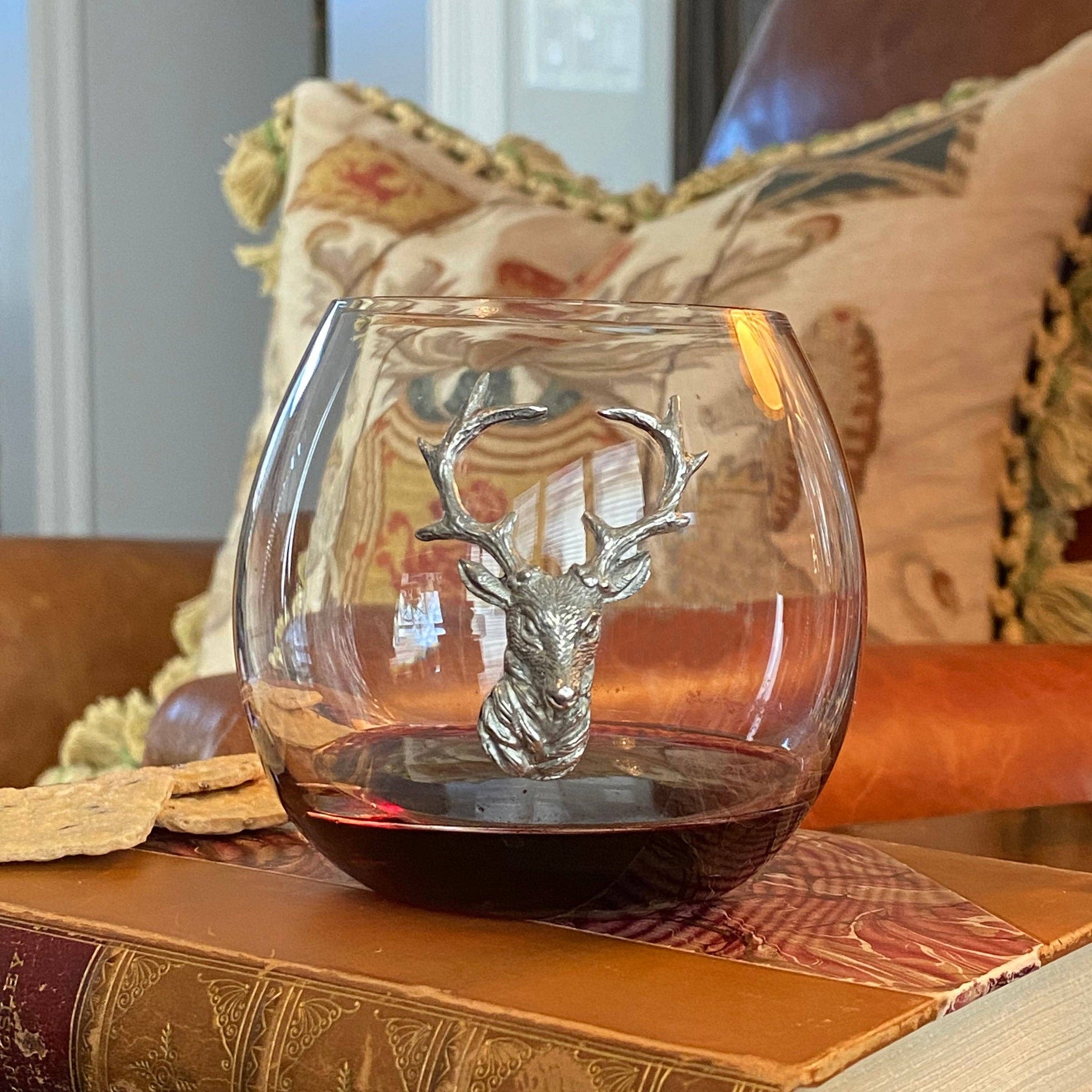 Vagabond House - Elk / Deer Stemless Wine Glass