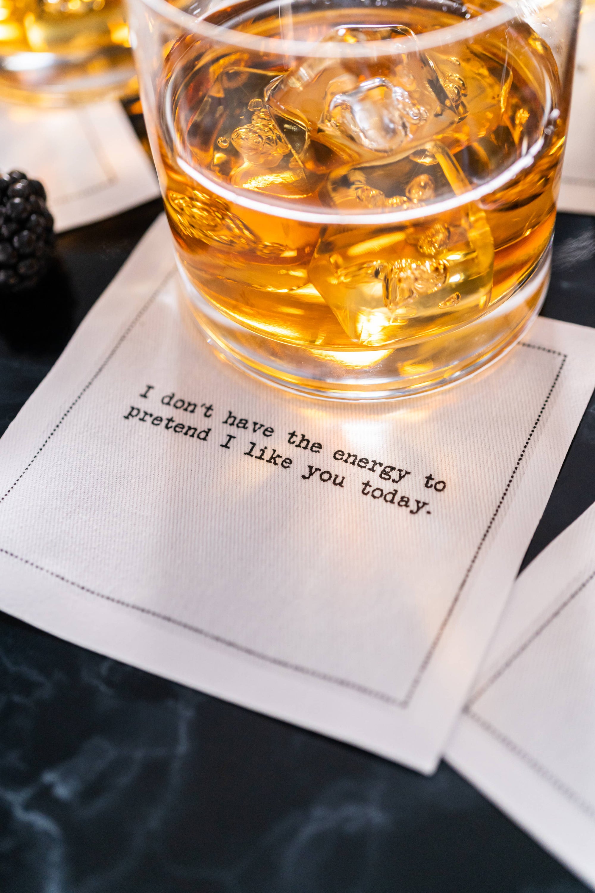 Five Star Napkins Inc. - Subversive Quotes - White Cotton Cocktail Napkins x 50