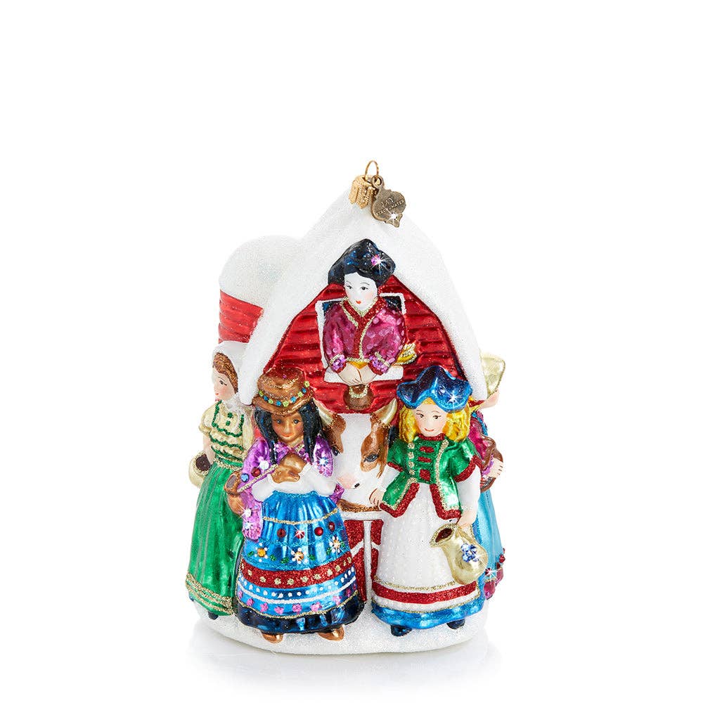 Jay Strongwater - Eight Maids-A-Milking Glass Ornament