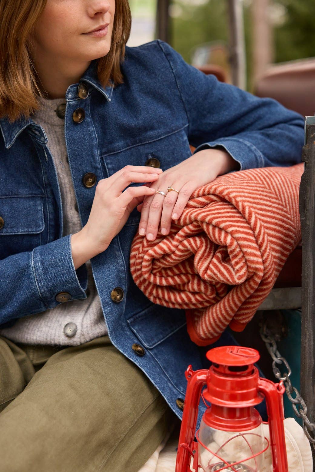 ChappyWrap Blanket - Harborview Herringbone Desert Red