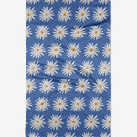 Geometry - Blue Daisies Tea Towel