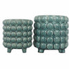 Footed Planter W Bubbles Set of 2
