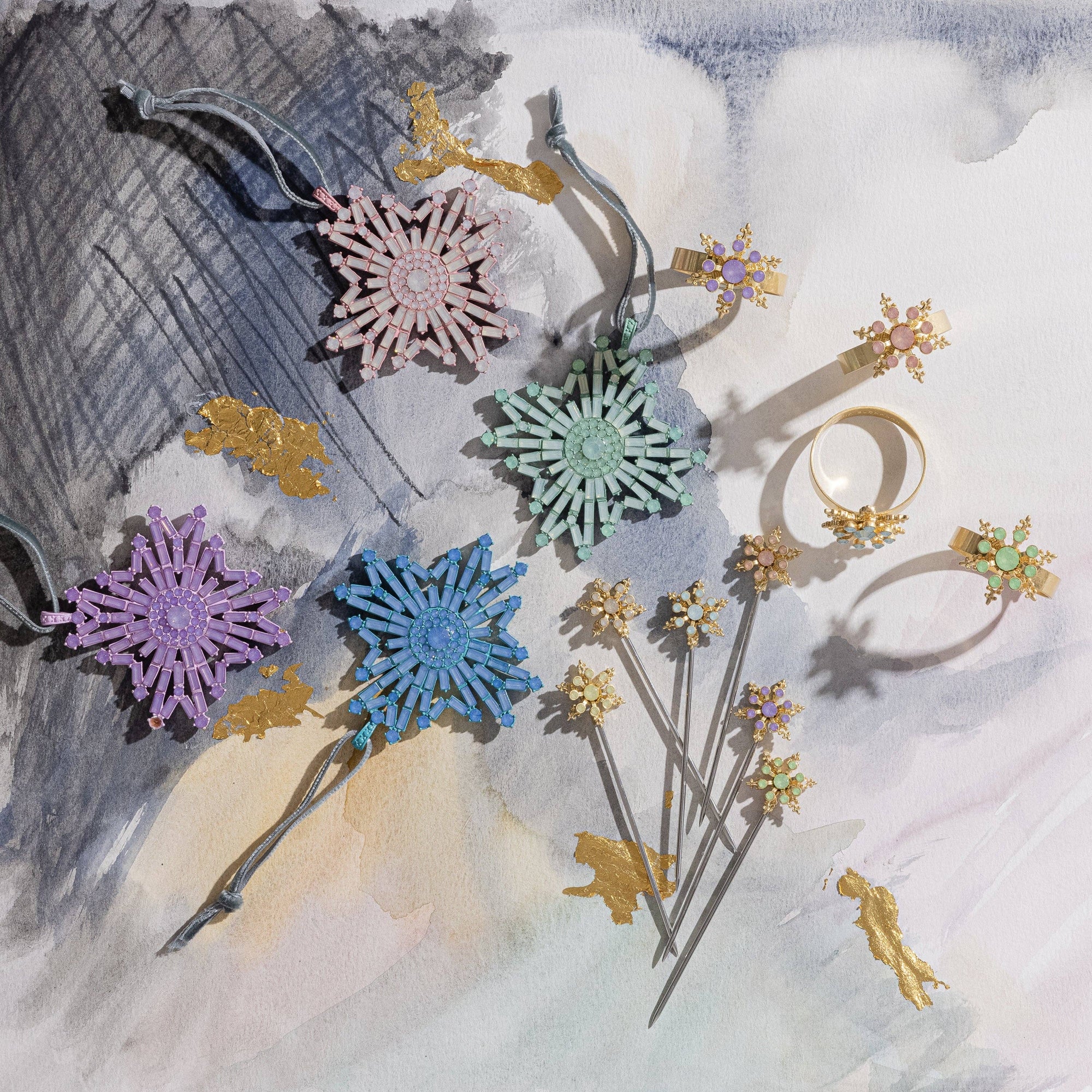 Joanna Buchanan - Snowflake cocktail picks, pastel
