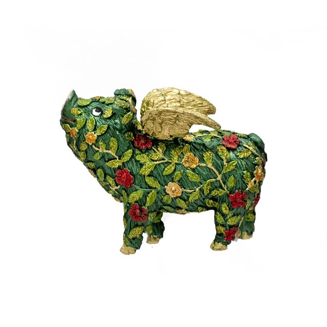 Dekorasyon Gifts  Decor - 3" Blooming Vine Pig Ornament