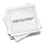 Five Star Napkins Inc. - Marcus Aurelius Quotes - White Cotton Cocktail Napkins x 50