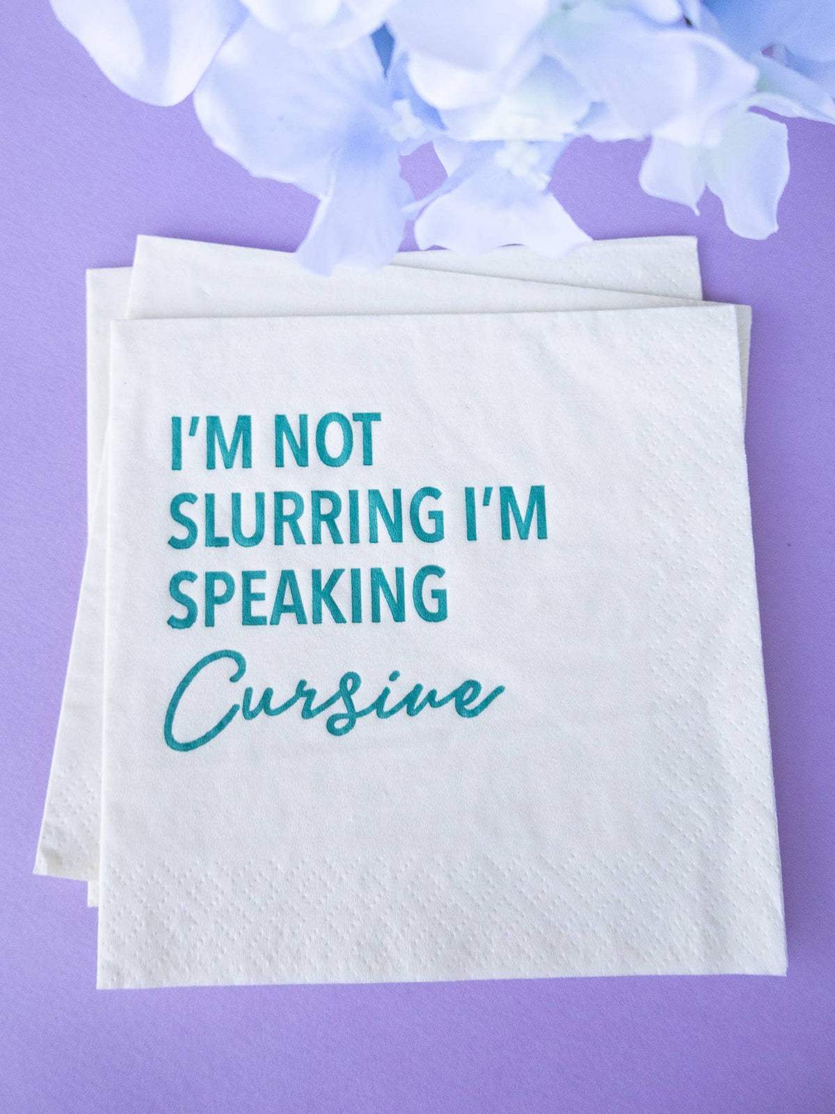 Katherine Designs & Co. - Slurring Speaking Cursive funny Cocktail Napkins, gift store