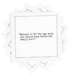Five Star Napkins Inc. - 30th Birthday Quotes - White Cotton Cocktail Napkins 50x