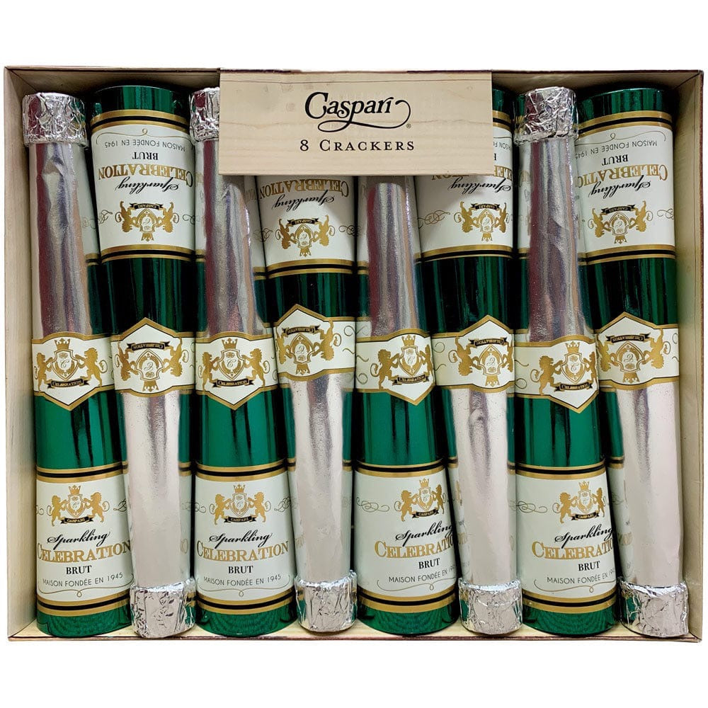 Caspari Sparkling Wine Bottle Luxury Cone Crackers - 8 Per Box