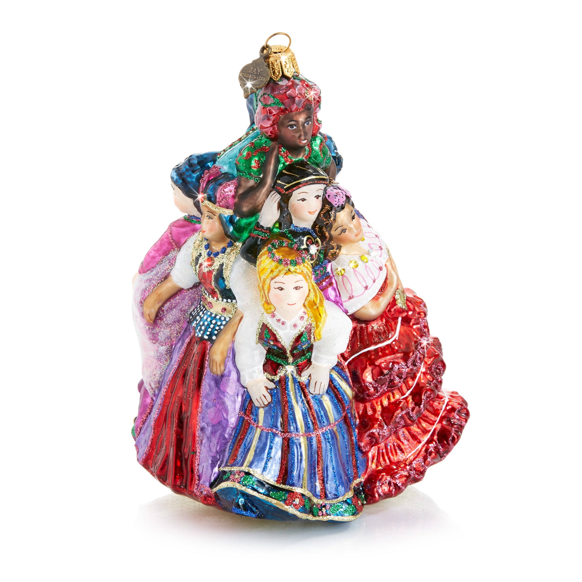 Jay Strongwater - Nine Ladies Dancing Glass Ornament