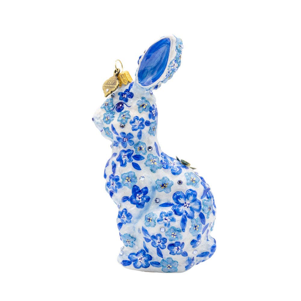 Jay Strongwater - Blue Floral Hopper Ornament