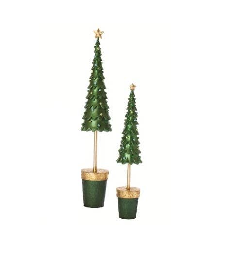 Dekorasyon Gifts  Decor - Plain Scalloped Topiary Tree w/Star (Evergreen)